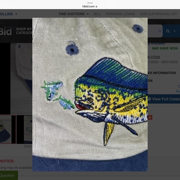 Kevin Brant Tan Blue Outdoor Fishing Collection Hat Cap - Picture 2 of 3